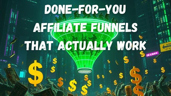 Done For You Affiliate Funnels: Finally, A System That Actually Works